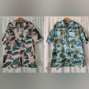 Lot Of Two Mens 100% Cotton Hawaiian Shirts Size Extra Large